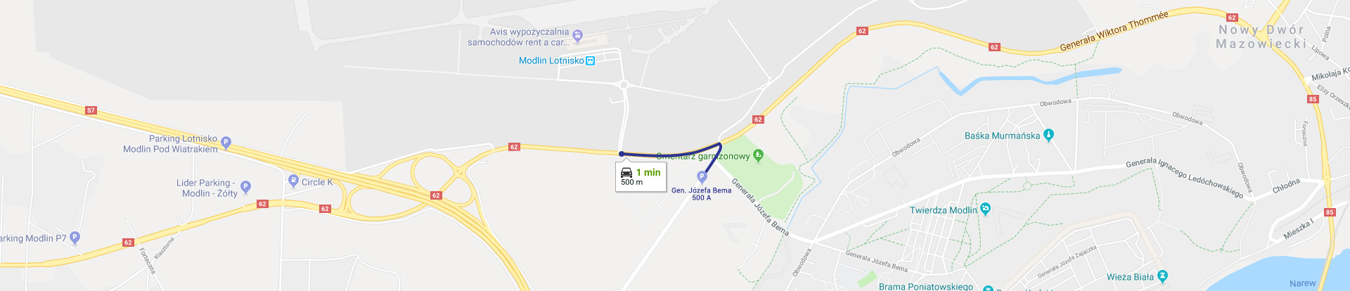 mapa CarkPark Modlin